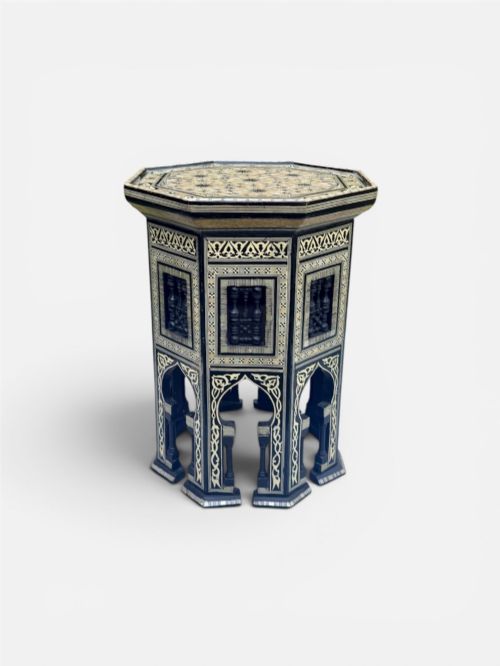 19TH CENTURY MIDDLE EASTERN MOTHER OF PEARL OCTAGONAL SIDE TABLE - ADDITIONAL PHOTO 1