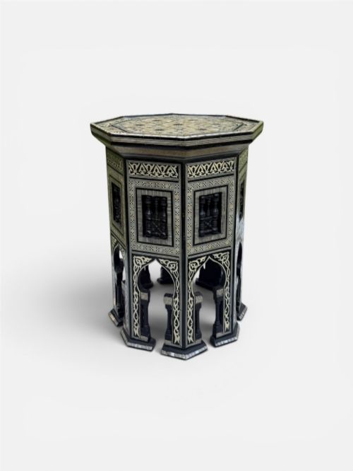 19TH CENTURY MIDDLE EASTERN MOTHER OF PEARL OCTAGONAL SIDE TABLE - ADDITIONAL PHOTO 3