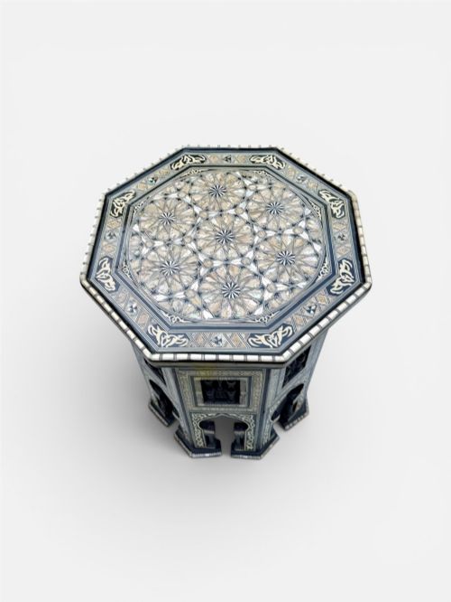 19TH CENTURY MIDDLE EASTERN MOTHER OF PEARL OCTAGONAL SIDE TABLE - ADDITIONAL PHOTO 4