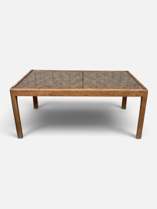 20TH CENTURY COFFEE TABLE WITH ANTIQUE CHINESE FRETWORK PANEL AND GLASS TOP - ADDITIONAL PHOTO 5