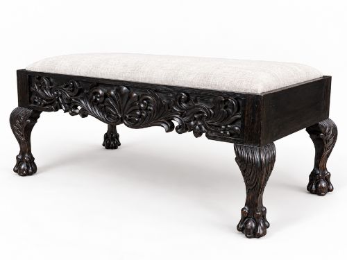 Large 19th Century Ceylonese Calamander Carved Stool