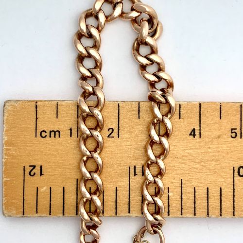 fig 1. Victorian 9CT Rose Gold Graduated Curb Chain Bracelet