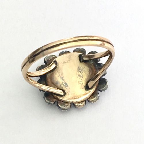 fig 1. Georgian Garnet and Seed Pearl 9CT Rose Gold Ring