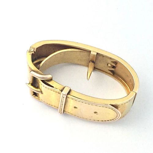 Reserved for Rb • Antique 9ct Gold Belt Buckle Scarf Clip