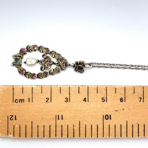 fig 1. 19th Century Austro Hungarian Baroque Pearl Gemstone Pendant