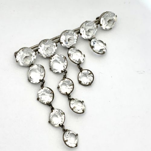 Art Deco Paste Graduated Waterfall Brooch