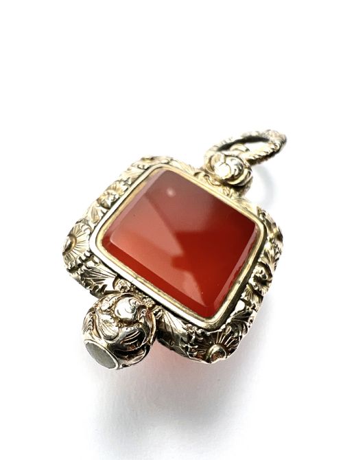 GEORGIAN GOLD CARNELIAN FOB PENDANT - ADDITIONAL PHOTO 5