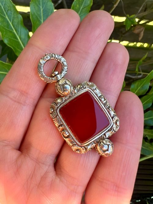 GEORGIAN GOLD CARNELIAN FOB PENDANT - ADDITIONAL PHOTO 7