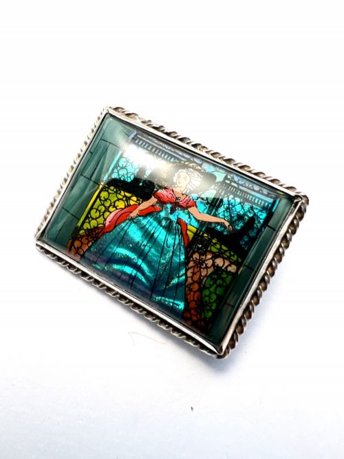 fig 1. Art Deco Silver Crinoline Lady Butterfly Wing Brooch