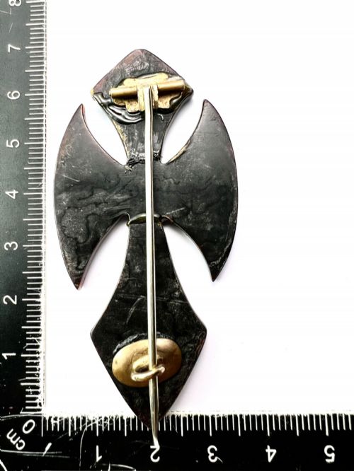 LARGE VICTORIAN GOLD AND SILVER PIQUE CROSS CRUCIFIX BROOCH - ADDITIONAL PHOTO 4