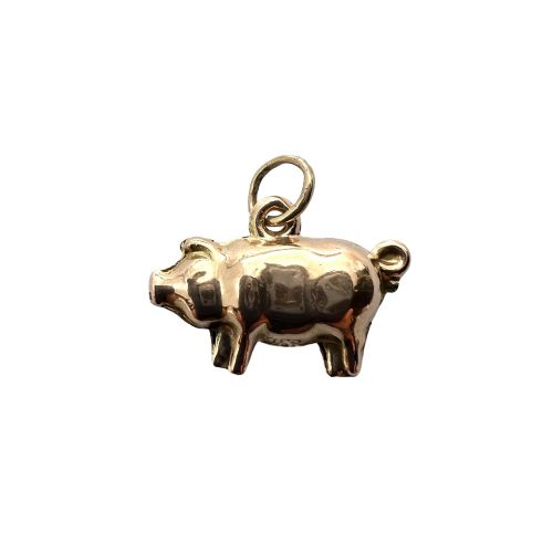 Tiny 1956 Vintage 9ct Gold Pig Charm
