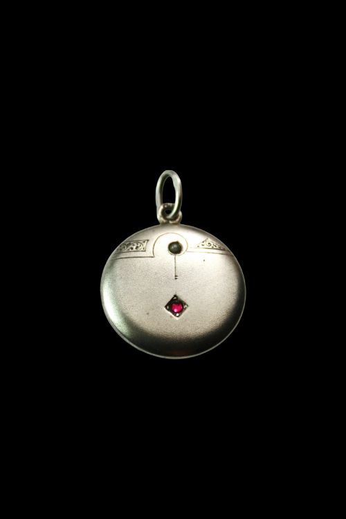 ART NOUVEAU JUGENDSTIL PEARL AND PASTE SILVER PENDANT - ADDITIONAL PHOTO 2