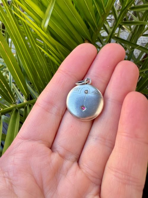 ART NOUVEAU JUGENDSTIL PEARL AND PASTE SILVER PENDANT - ADDITIONAL PHOTO 3