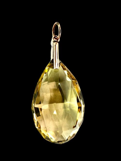 ARTS AND CRAFTS 9CT GOLD CITRINE TEARDROP PENDANT - ADDITIONAL PHOTO 1
