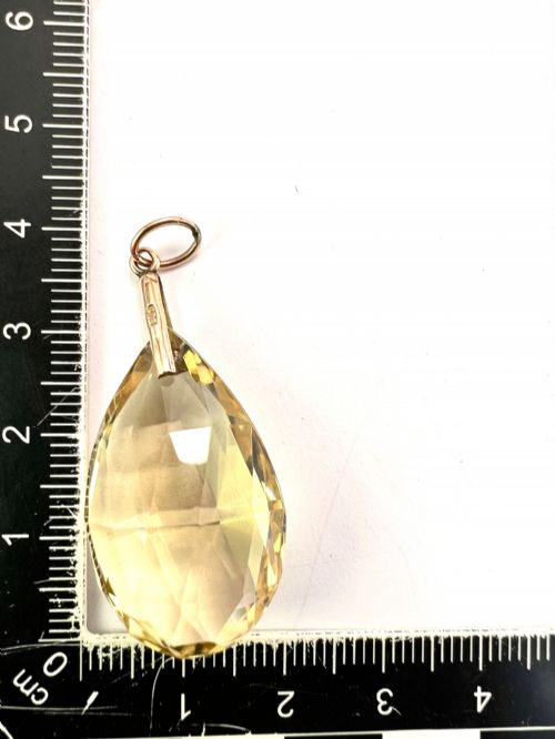 ARTS AND CRAFTS 9CT GOLD CITRINE TEARDROP PENDANT - ADDITIONAL PHOTO 4