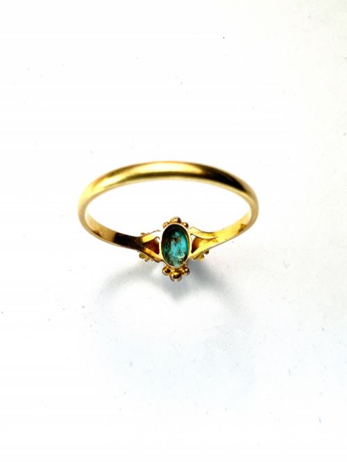 VICTORIAN 18CT GOLD TURQUOISE ARTS AND CRAFTS FLOWER RING - ADDITIONAL PHOTO 3