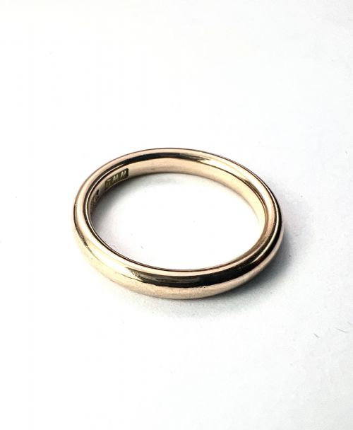 1941 VINTAGE 9CT GOLD PLAIN STACKING RING WEDDING BAND - ADDITIONAL PHOTO 4