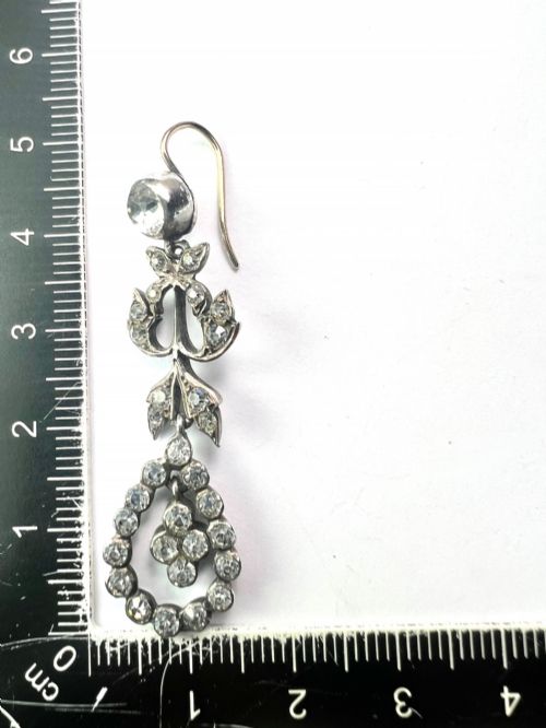 19TH CENTURY SILVER PASTE CHANDELIER DROP EARRINGS - ADDITIONAL PHOTO 5