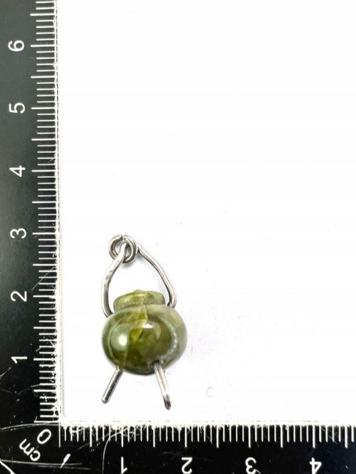 RARE ANTIQUE 1903 SILVER CAULDRON PENDANT CHARM - ADDITIONAL PHOTO 4
