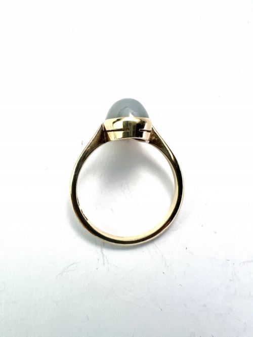 EDWARDIAN 9CT GOLD CHALCEDONY CABOCHON SOLITAIRE RING - ADDITIONAL PHOTO 4