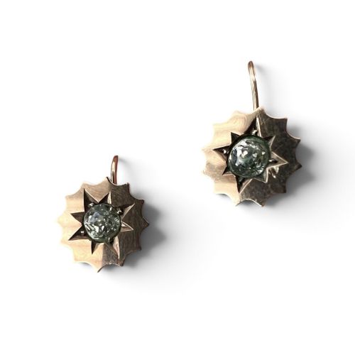 Victorian Gold Star Paste Diamond Earrings