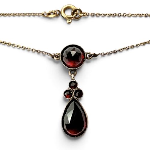 Victorian Garnet Drop Necklace