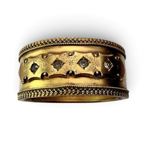 Victorian Etruscan Revival Golden Bangle