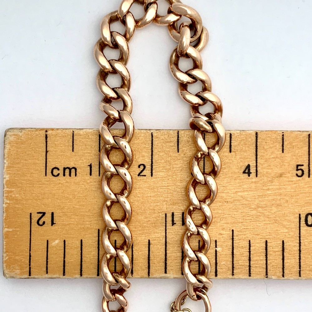 Victorian 9CT Rose Gold Graduated Curb Chain Bracelet View II
