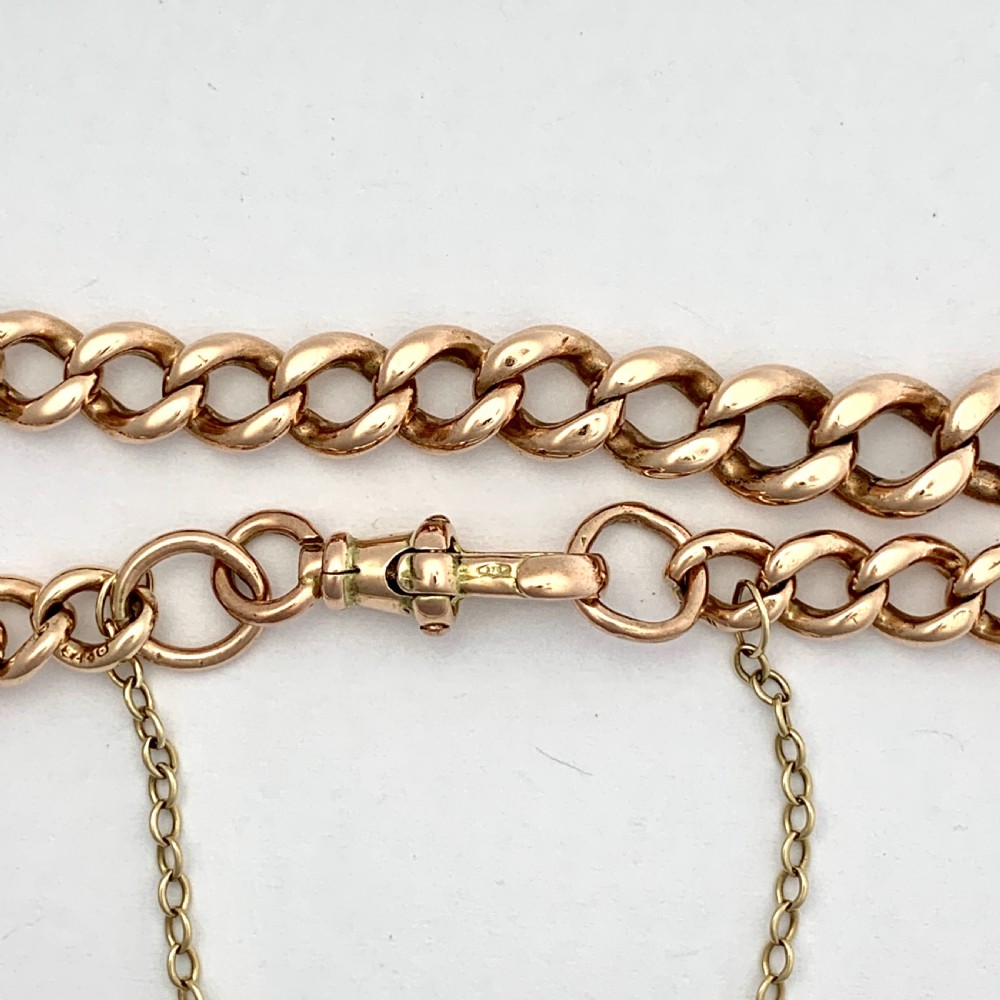 Victorian 9CT Rose Gold Graduated Curb Chain Bracelet View III