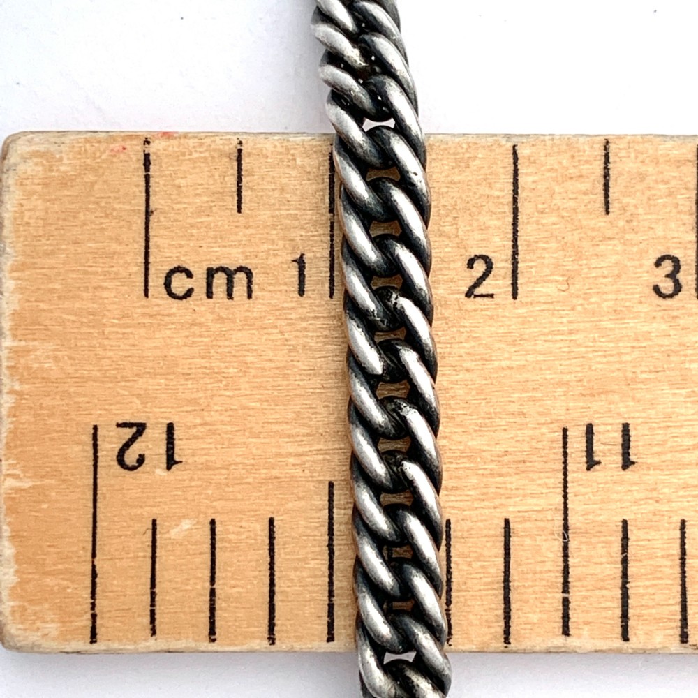 Victorian Sterling Silver Sautoir Guard Chain with Albert Clip View III