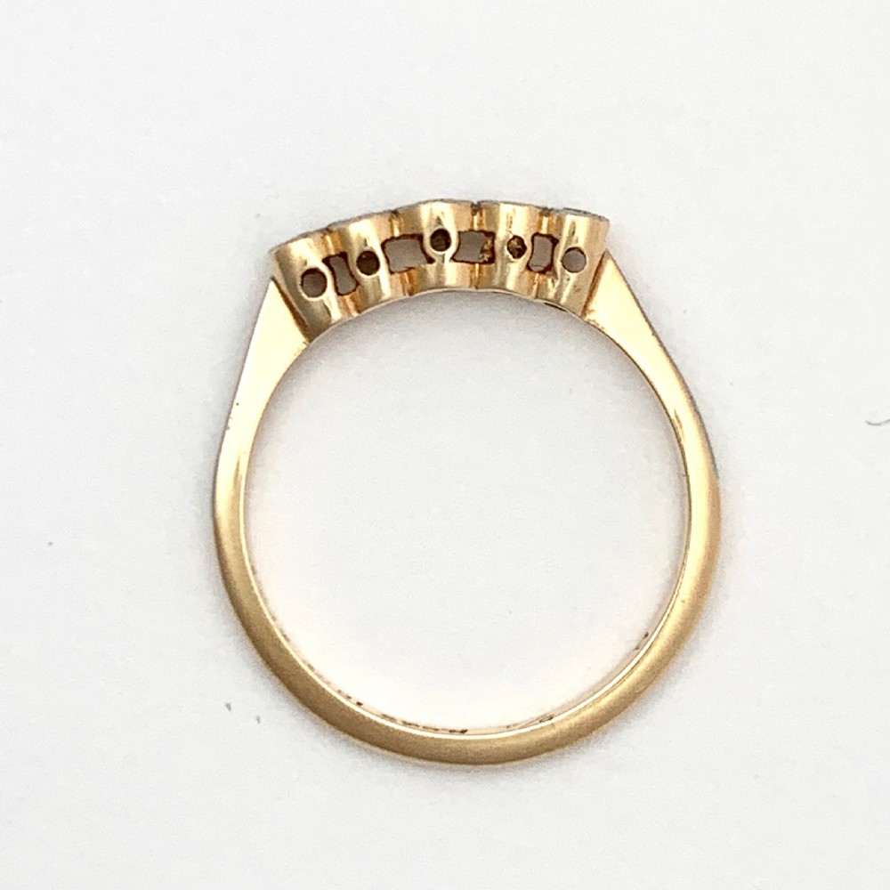 Art Deco Five-Stone Diamond 18CT Gold Platinum Engagement Ring View III