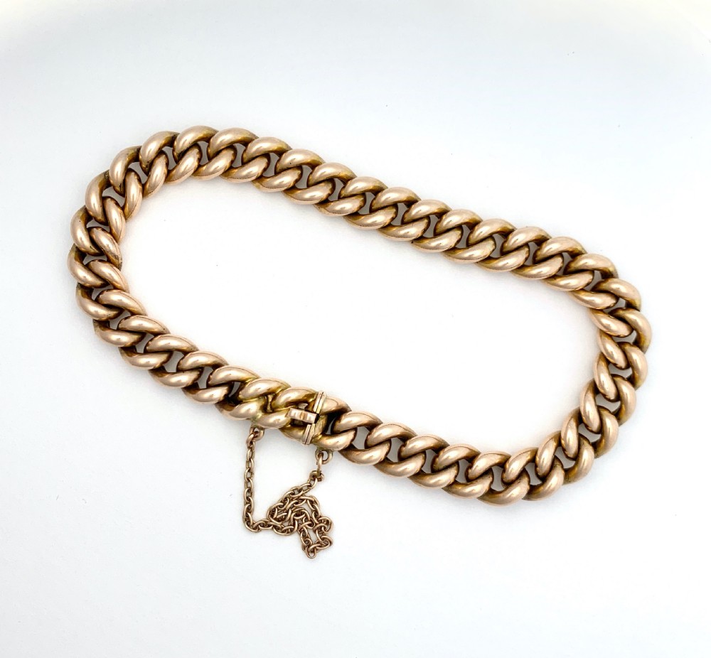Victorian 9CT Rosy Gold Curb Chain Bracelet View II