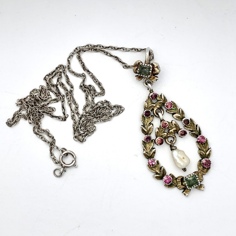 19th Century Austro Hungarian Baroque Pearl Gemstone Pendant View VII