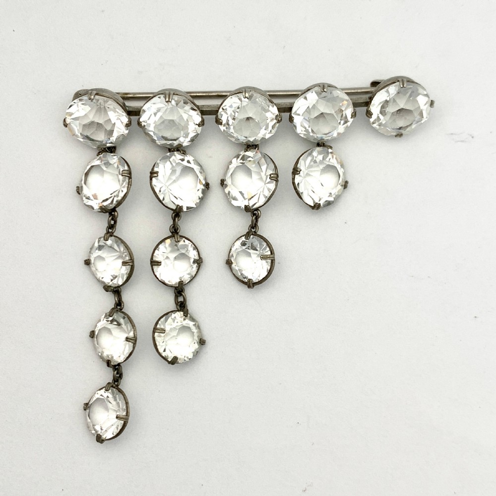 Art Deco Paste Graduated Waterfall Brooch View III