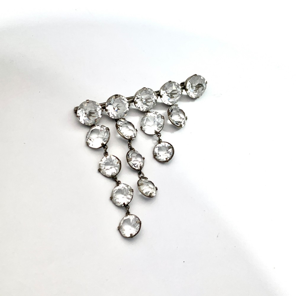 Art Deco Paste Graduated Waterfall Brooch View IV