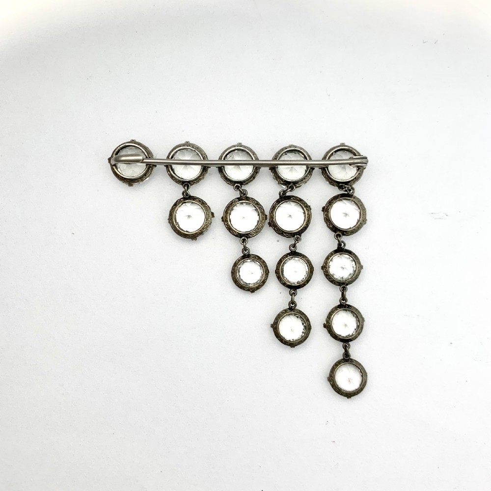 Art Deco Paste Graduated Waterfall Brooch View VI