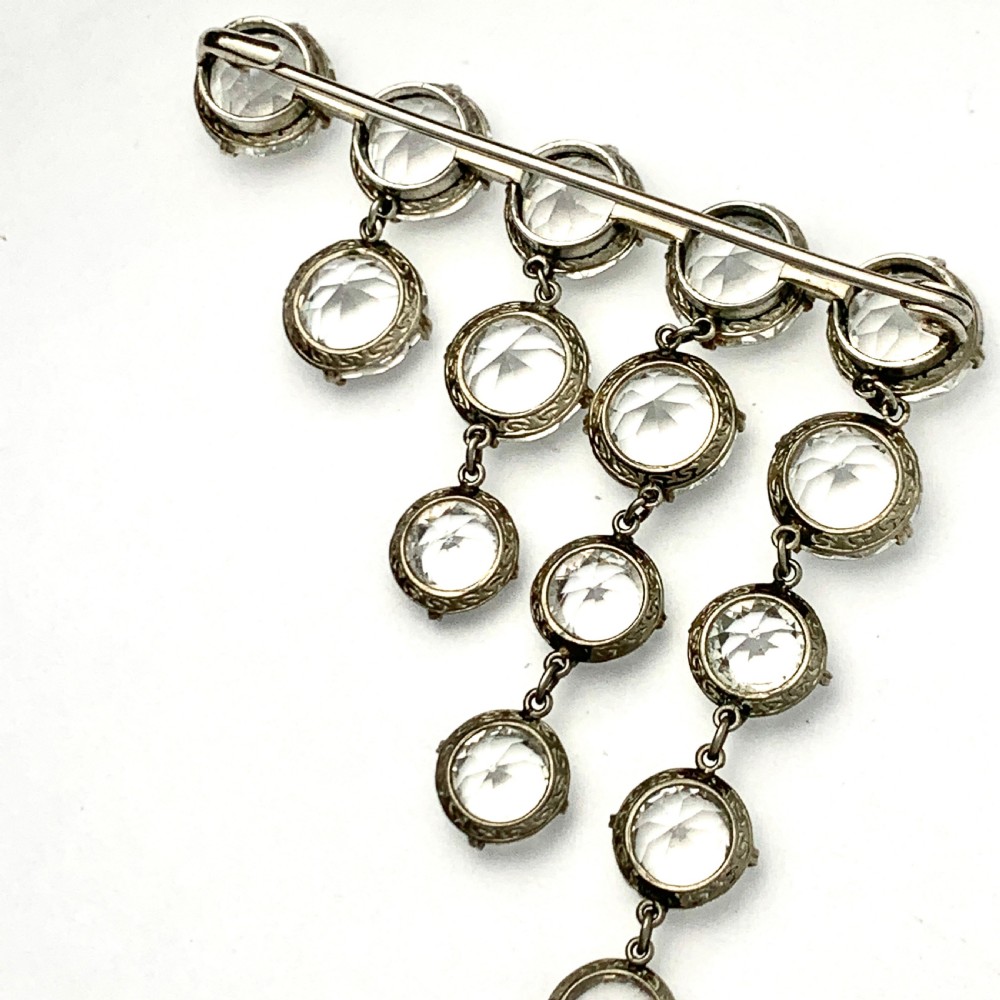 Art Deco Paste Graduated Waterfall Brooch View VII