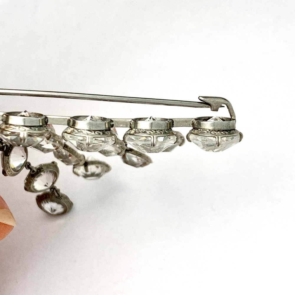 Art Deco Paste Graduated Waterfall Brooch View VIII