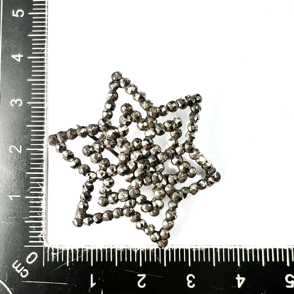Antique Georgian Cut Steel Star Brooch View IV
