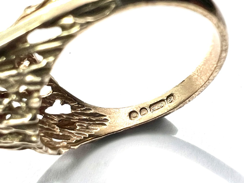 1968 Vintage Amethyst Solitaire 9CT Gold Brutalist Ring View VI