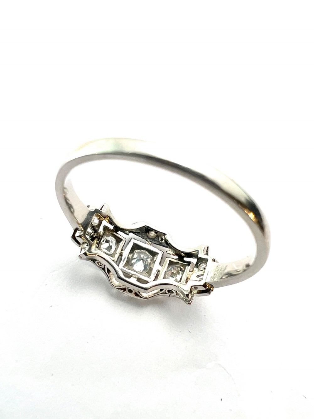 Original Art Deco Diamond Platinum Engagement Ring View VI