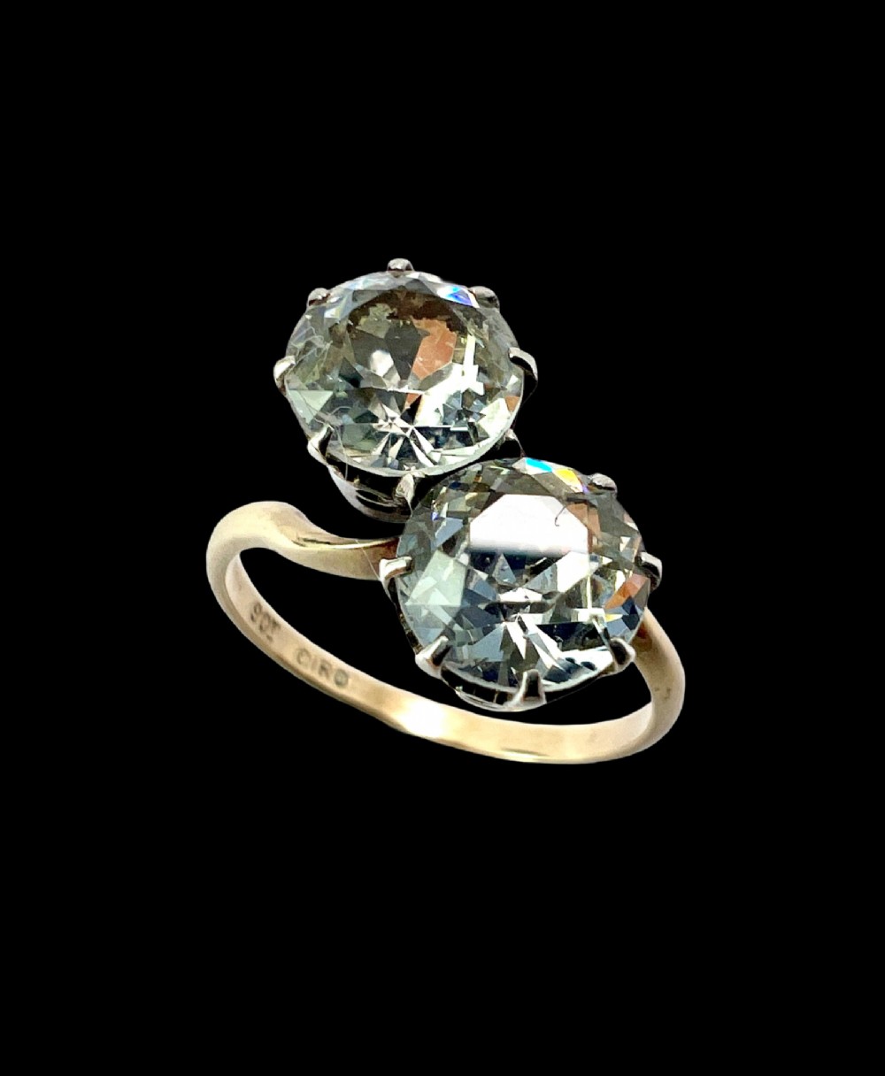 Vintage Gold and Silver Ciro Toi et Moi Crossover Ring View II