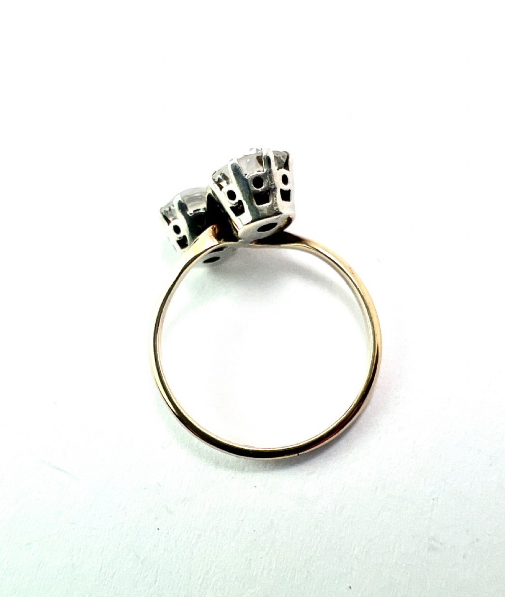 Vintage Gold and Silver Ciro Toi et Moi Crossover Ring View IV