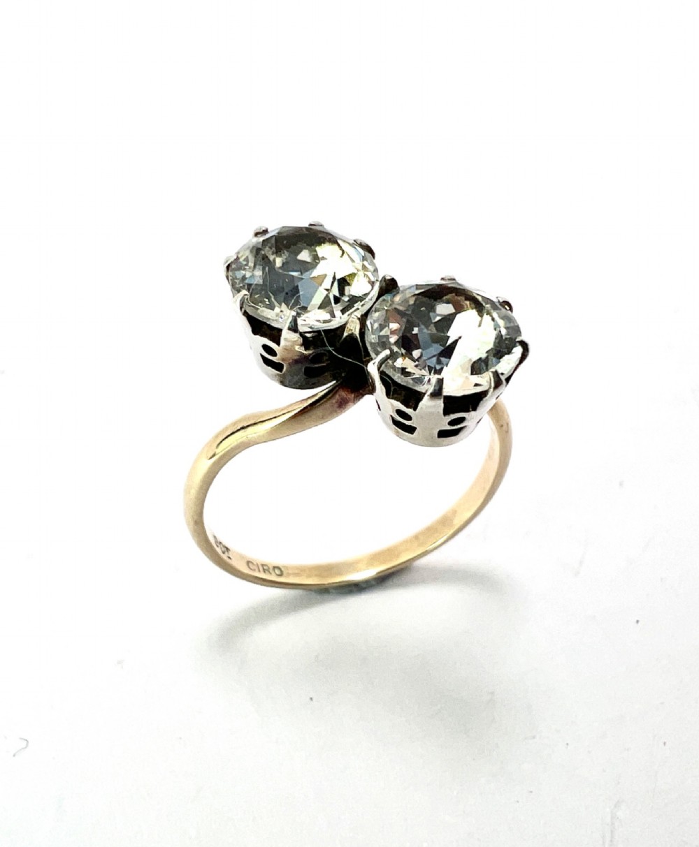 Vintage Gold and Silver Ciro Toi et Moi Crossover Ring View VI