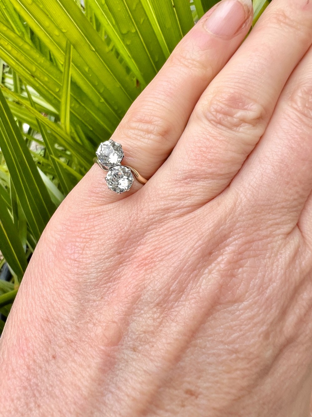 Vintage Gold and Silver Ciro Toi et Moi Crossover Ring View IX