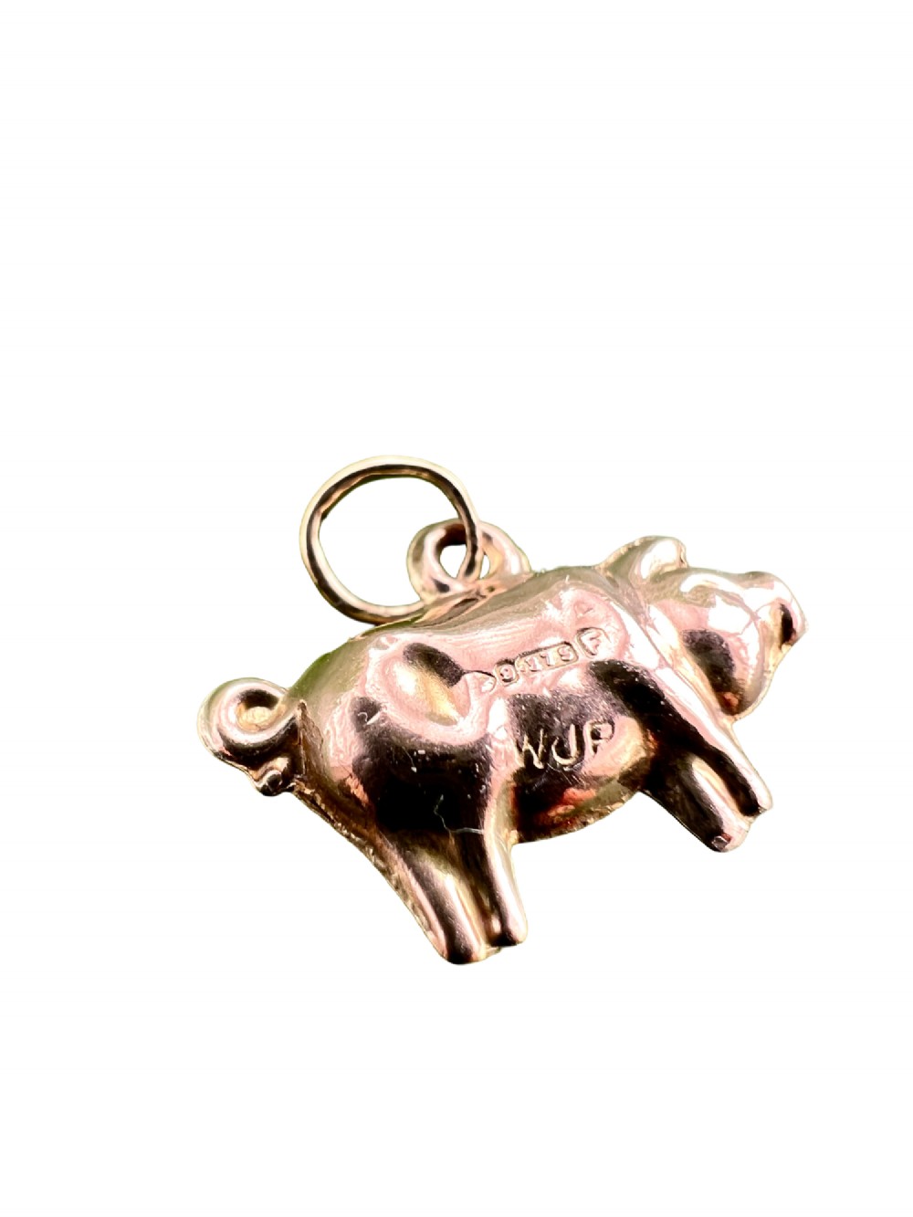 Tiny 1956 Vintage 9CT Gold Pig Charm View II