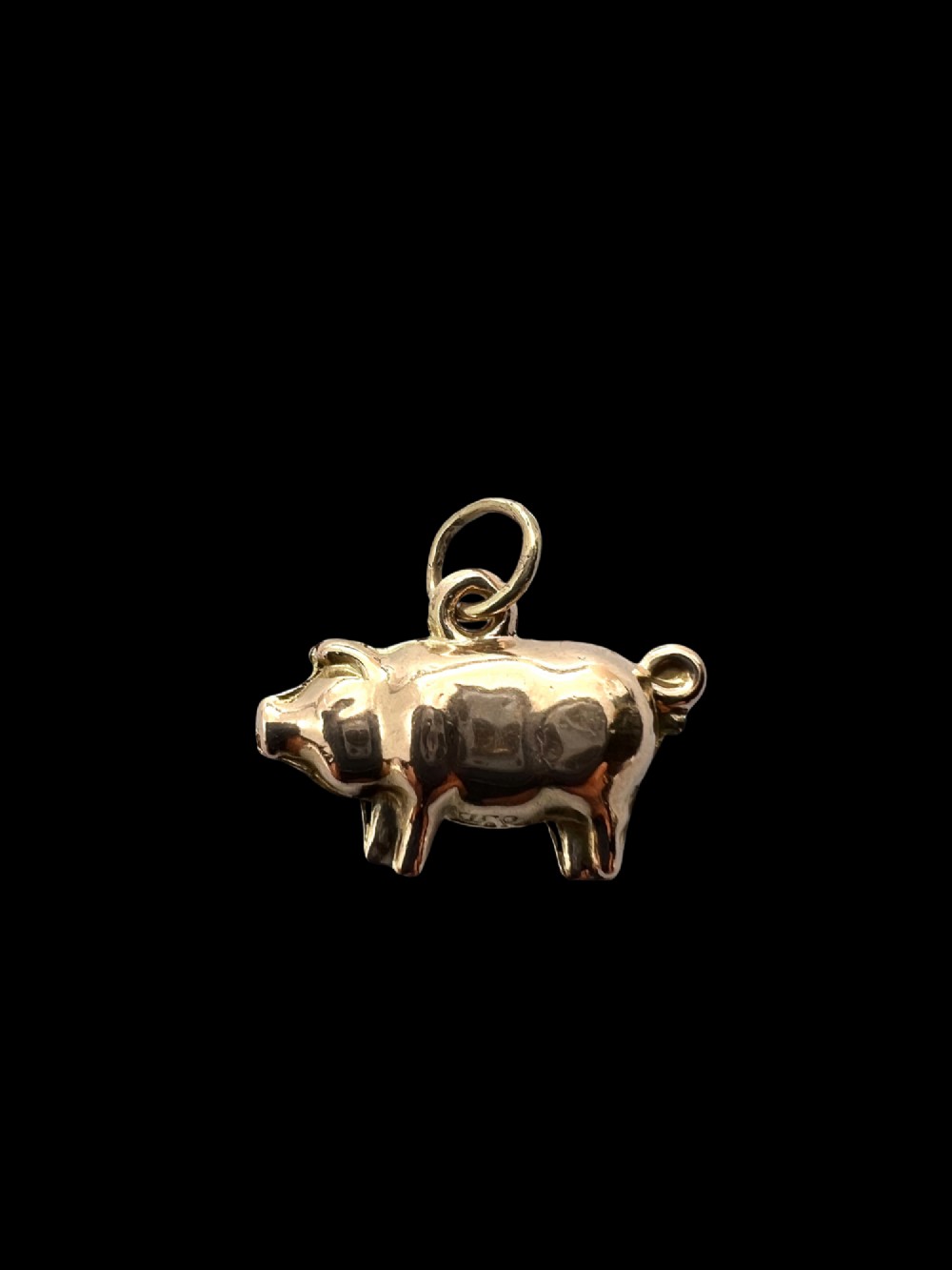 Tiny 1956 Vintage 9CT Gold Pig Charm View III