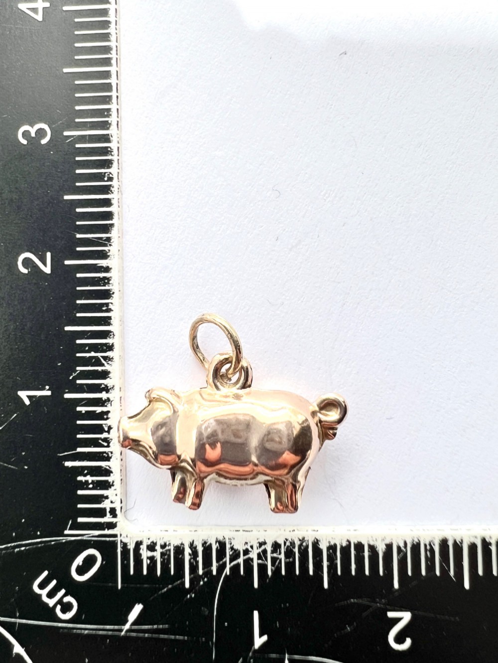 Tiny 1956 Vintage 9CT Gold Pig Charm View IV
