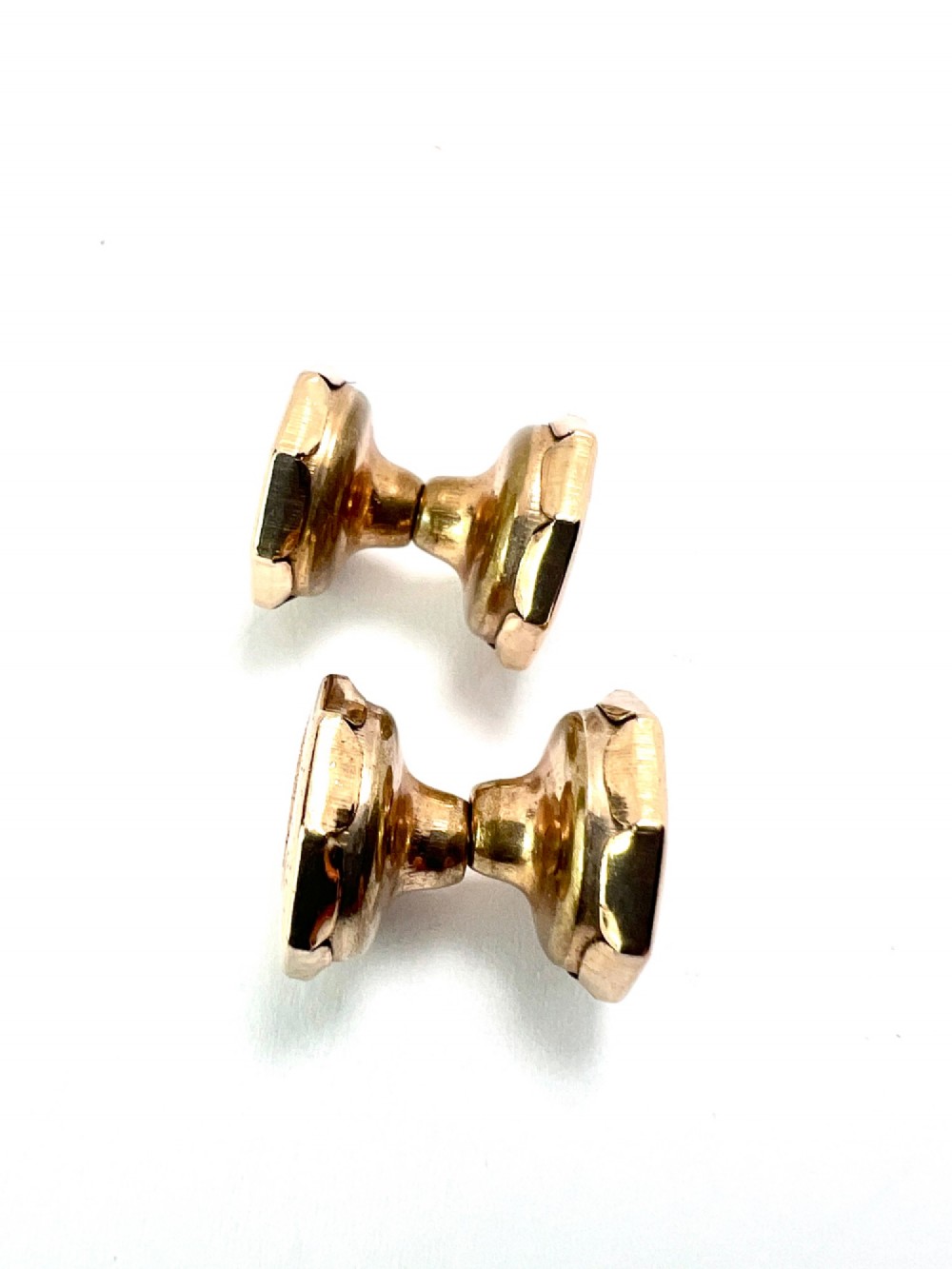 Art Deco 9CT Gold Mother of Pearl Retractable Chain Cufflinks View III