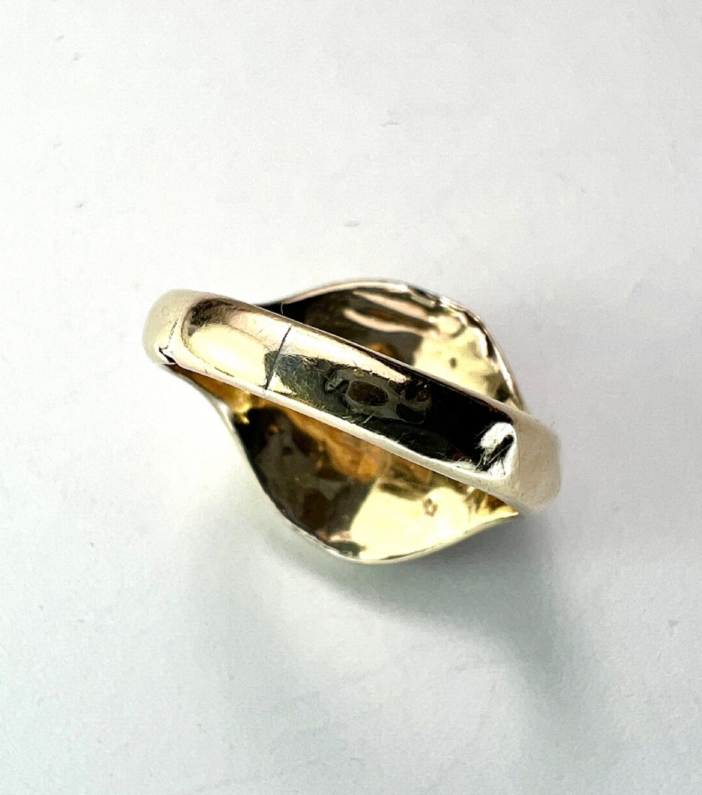 1939 Vintage 9CT Gold Carnelian Jasper Solitaire Gold Signet Ring View VIII